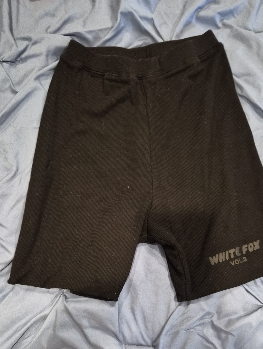 Black White Fox Fitted Shorts XS